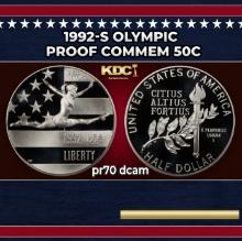 1992-s Olympic Proof Modern Commem Half Dollar 50c pr70 dcam SEGS