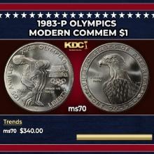 1983-p Olympics Modern Commem Dollar $1 ms70 SEGS
