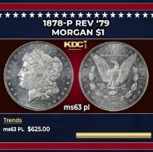1878-p Rev '79 Morgan Dollar $1 Grades ms63 pl