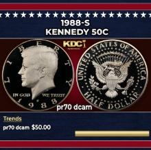 1988-s Proof Kennedy Half Dollar 50c pr70 dcam SEGS
