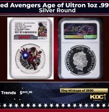 NGC NGC 2015 Marvel Iron Man Colorized Avengers Age of Uitron 1oz .999 Silver $2  Niue Commerative C