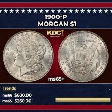 1900-p Morgan Dollar $1 Grades ms65+