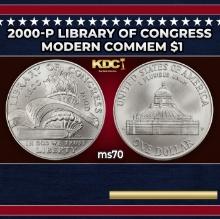 2000-p Library of Congress Modern Commem Dollar $1 ms70 SEGS
