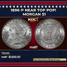 1896-p Morgan Dollar Near Top Pop! $1 ms67 SEGS