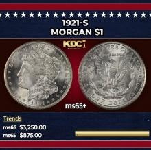 1921-s Morgan Dollar $1 ms65+ SEGS