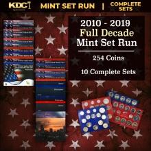 2010-2019 Full Decade Mint Set Run - 254 Coins, 10 Complete Sets