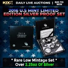 RARE 2016 United States Mint Limited Edition Silver Proof Set 8 coins, Over 2.25oz Of Silver low min