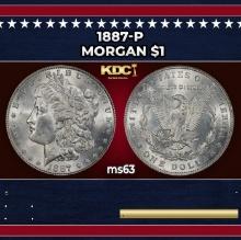 1887-p Morgan Dollar $1 Grades ms63