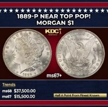 1889-p Morgan Dollar Near Top Pop! $1 ms67+ SEGS
