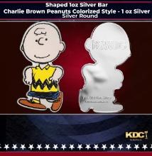 Shaped 1oz Silver Bar - Charlie Brown Peanuts Colorized Style - 1 oz Silver Round Round