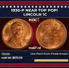 1930-p Lincoln Cent Near Top Pop! 1c ms67 rd SEGS