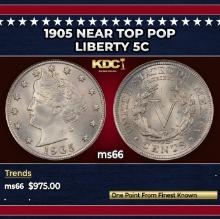 1905 Liberty Nickel Near Top Pop 5c ms66 SEGS