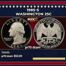 1985-s Proof Washington Quarter 25c pr70 dcam SEGS