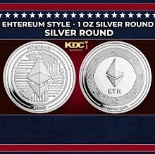 Ehtereum Style - 1 oz Silver Round Round