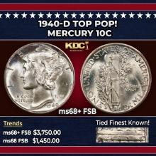 1940-d Mercury Dime TOP POP! 10c ms68+ FSB SEGS