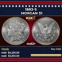 1883-s Morgan Dollar $1 ms62+ USCG