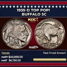 1935-d Buffalo Nickel TOP POP! 5c ms67+ SEGS