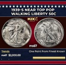 1939-s Walking Liberty Half Dollar Near Top Pop 50c ms67 SEGS
