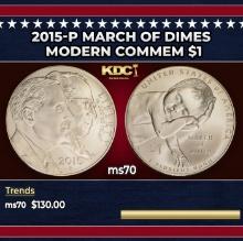 2015-p March Of Dimes Modern Commem Dollar $1 ms70 SEGS