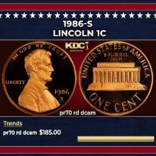1986-s Proof Lincoln Cent 1c pr70 rd dcam SEGS