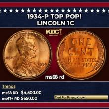 1934-p Lincoln Cent TOP POP! 1c ms68 rd SEGS