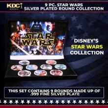 9 Coin Star Wars Silver Plated Round Collection