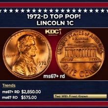 1972-d Lincoln Cent TOP POP! 1c ms67+ rd SEGS