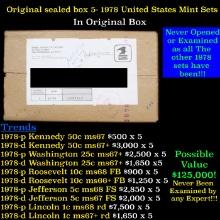 Original sealed Box of 5x 1978 United States Mint Set's