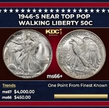 1946-s Walking Liberty Half Dollar Near Top Pop 50c ms66+ SEGS