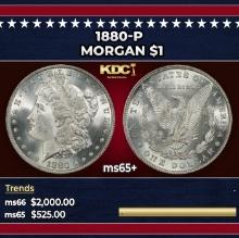 1880-p Morgan Dollar $1 ms65+ SEGS