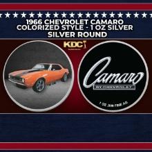 1966 Chevrolet Camaro Colorized Style - 1 oz Silver Round Round