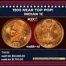 1900 Indian Cent Near Top Pop! 1c ms66+ rd SEGS