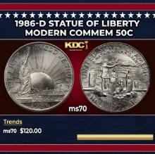 1986-d Statue of Liberty Modern Commem Half Dollar 50c ms70 SEGS