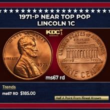 1971-p Lincoln Cent Near Top Pop 1c ms67 rd SEGS