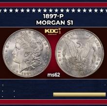 1897-p Morgan Dollar $1 Grades ms62