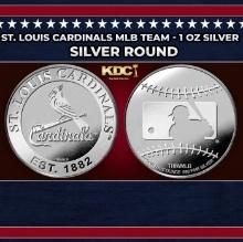St. Louis Cardinals MLB Team - 1 oz Silver Round Round