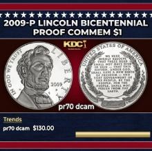 2009-P Lincoln Bicentennial Proof Modern Commem Dollar $1 pr70 dcam SEGS
