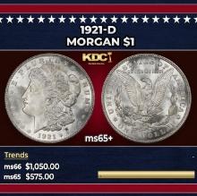 1921-d Morgan Dollar $1 Grades ms65+