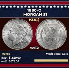 1880-o Morgan Dollar $1 ms63+ SEGS