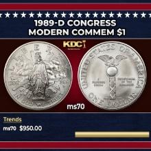 1989-d Congress Modern Commem Dollar $1 ms70 SEGS