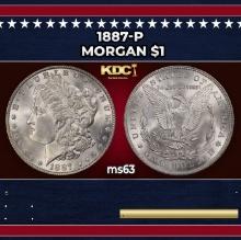 1887-p Morgan Dollar $1 Grades ms63
