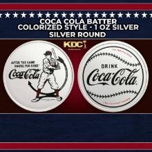 Coca Cola Batter Colorized Style - 1 oz Silver Round Round