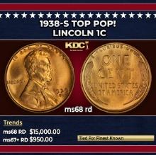 1938-s Lincoln Cent TOP POP! 1c ms68 rd SEGS