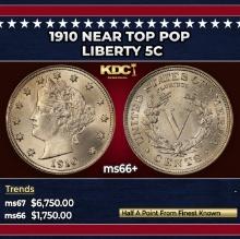 1910 Liberty Nickel Near Top Pop 5c ms66+ SEGS
