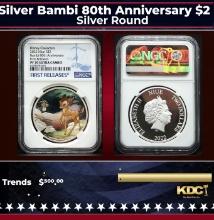 NGC 2022 Disney Silver Bambi 80th Anniversary $2 Niue Colorized Proof pr70 dcam NGC Other Toy