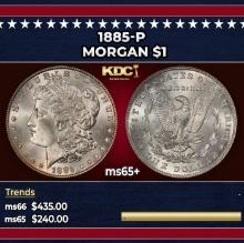 1885-p Morgan Dollar $1 Grades ms65+