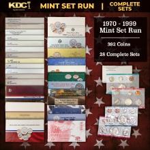 1970-1999 Mint Set Run 392 Coins 28 Complete Sets Includes All Ike Years
