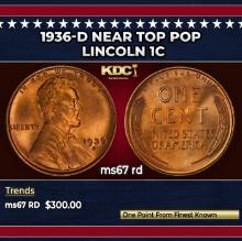 1936-d Lincoln Cent Near Top Pop 1c ms67 rd SEGS