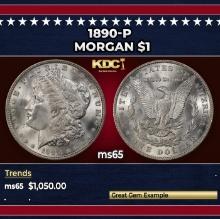 1890-p Morgan Dollar $1 ms65 SEGS