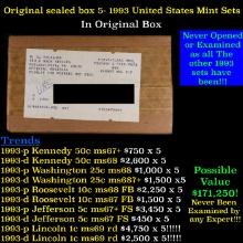 Original sealed box of 5x 1993 United States Mint Sets